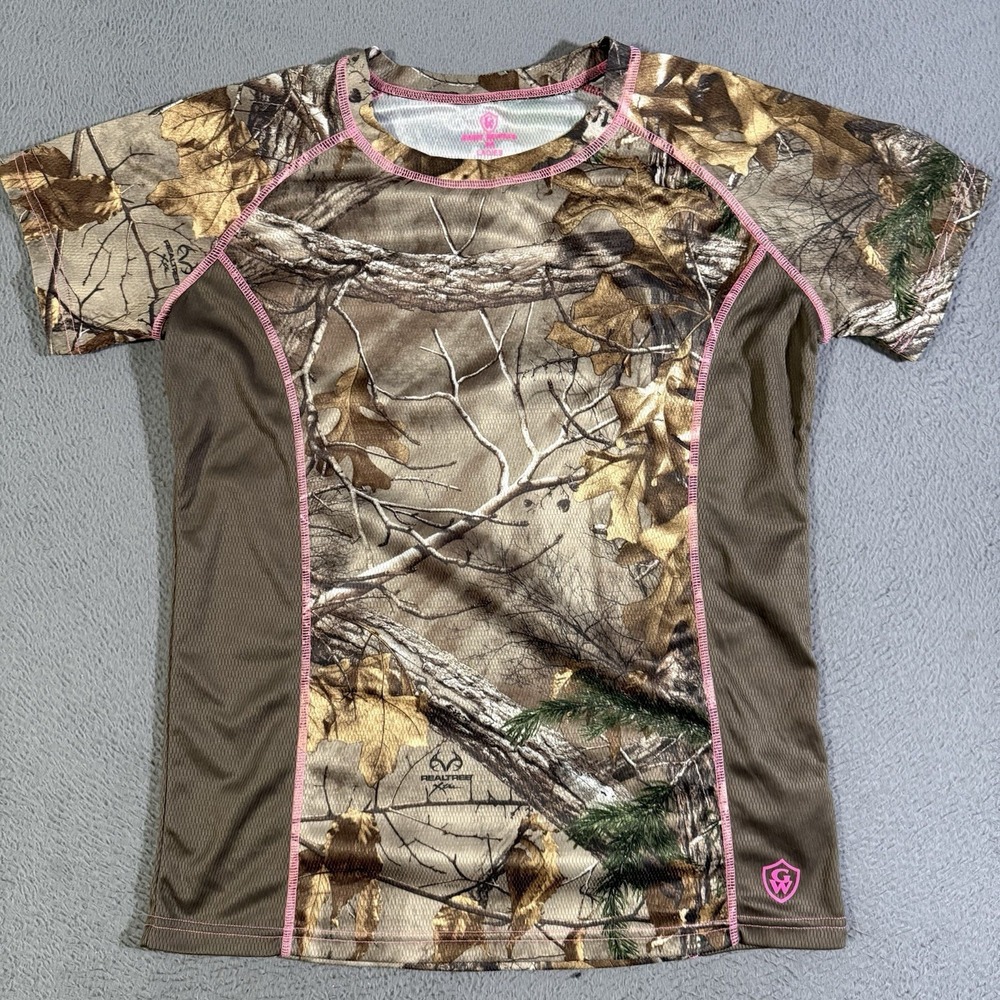 Realtree Game Winner Camo Short Sleeve Pullover Womens Shirt Medium